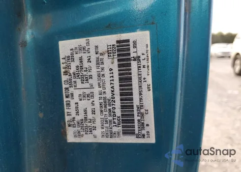 1997 Ford F150 from USA, damaged, VIN 1FTDF0720VKA71119